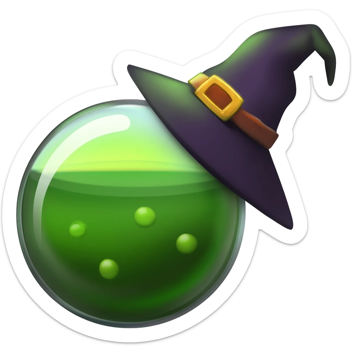 green witch cooking potion sticker