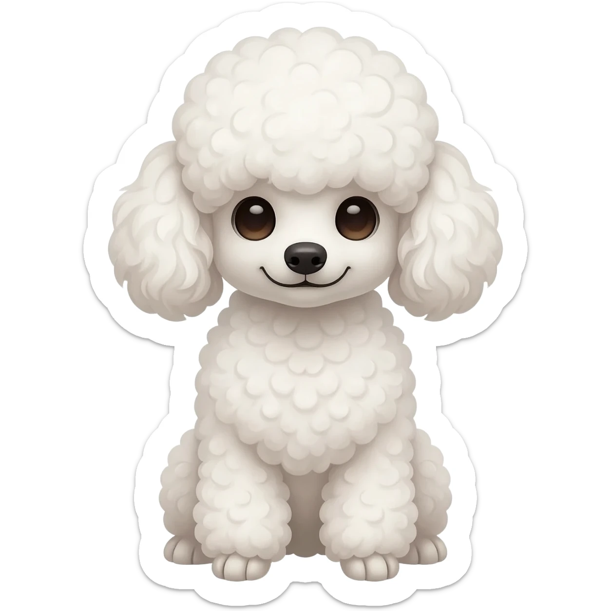 poodle sitting frontally sticker