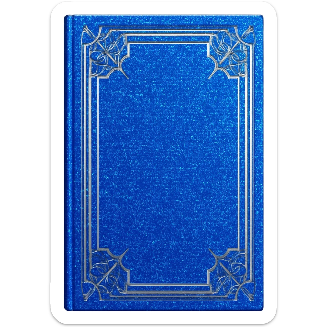 book blue glittery sticker