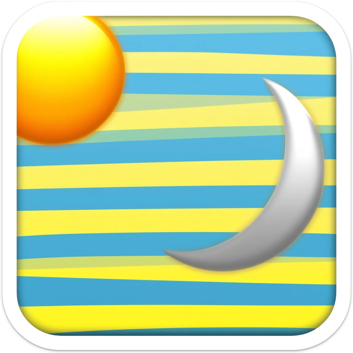 Blue yellow stripes sun moon in the left corner sticker