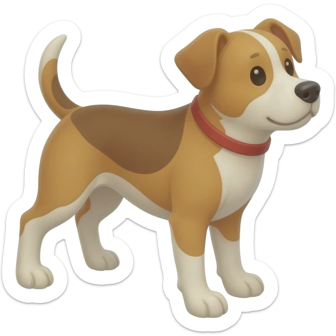 the dog looks contentedly to the right sticker