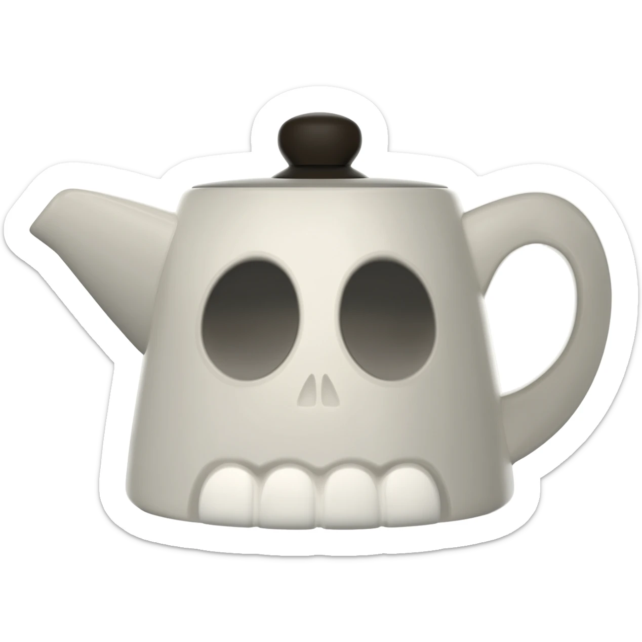 Coffee pot skull face sticker