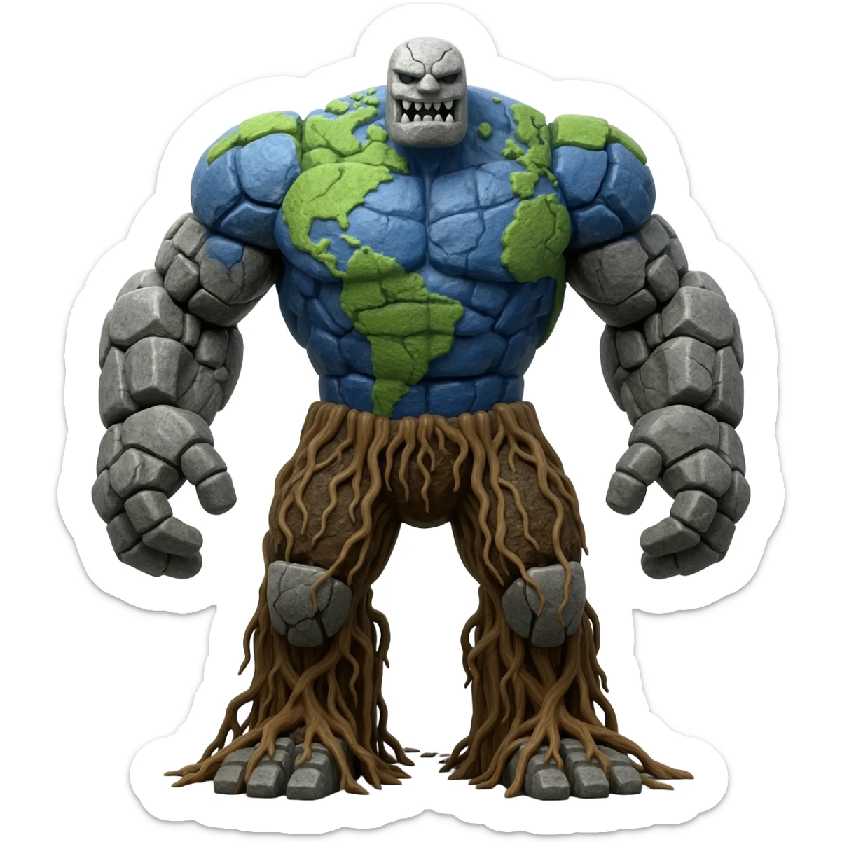 a full body Earth Golem sticker