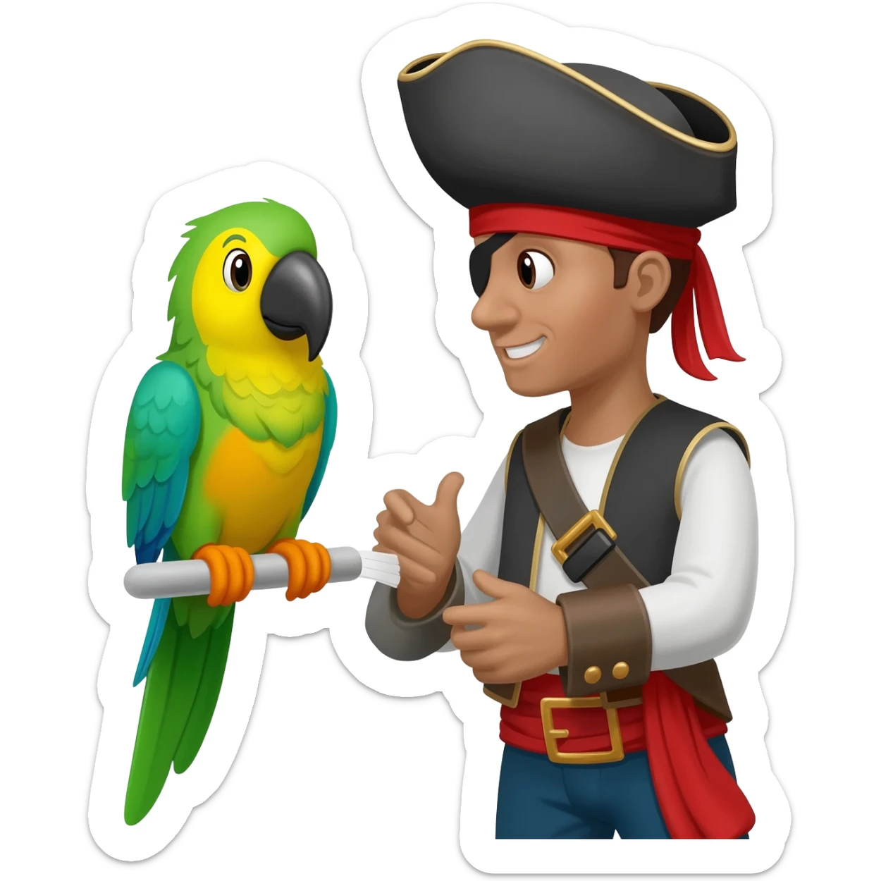 pirate and parrot sticker