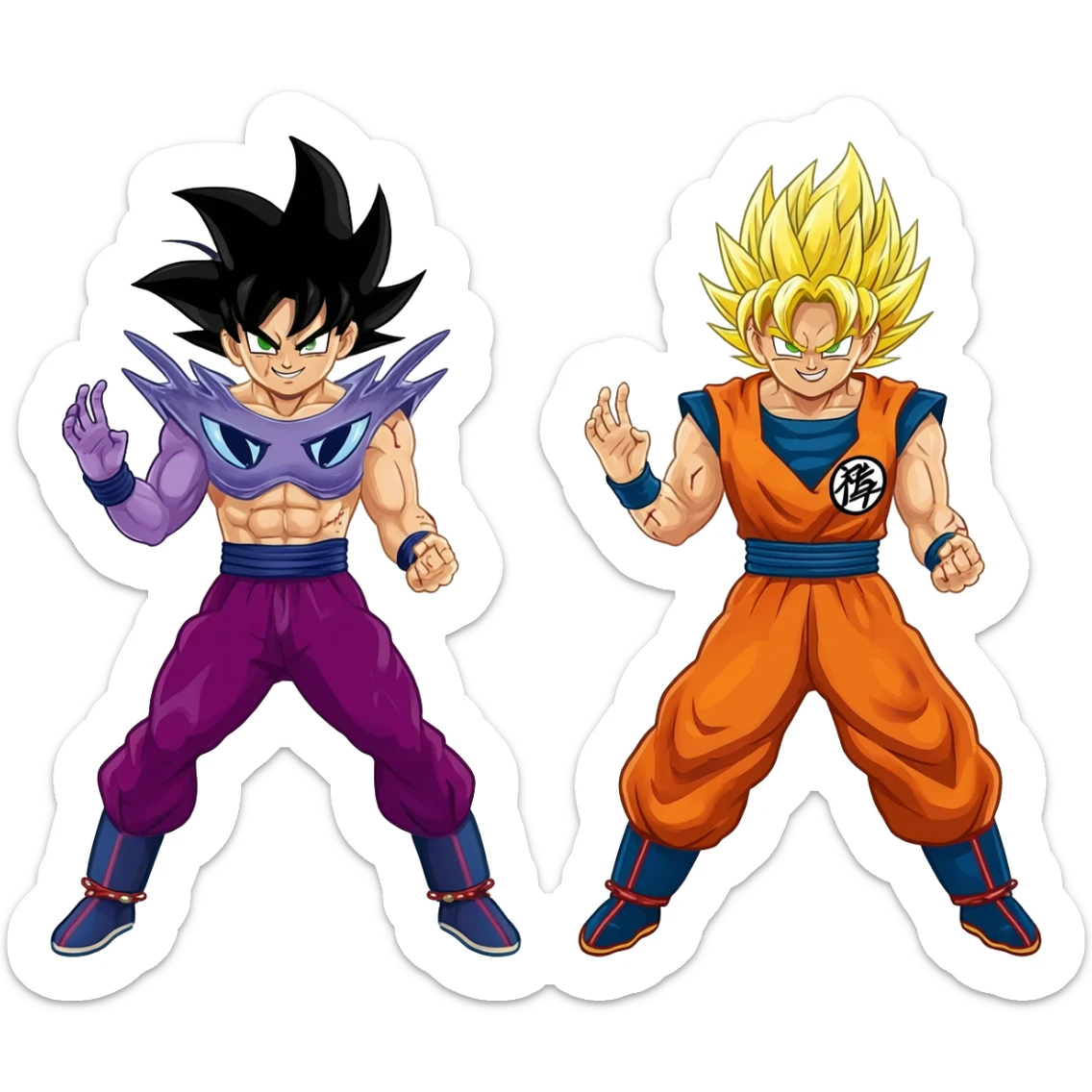 Evil Goku ssj-evil vegeta ssj (evil gogeta) fusion dance what if sticker