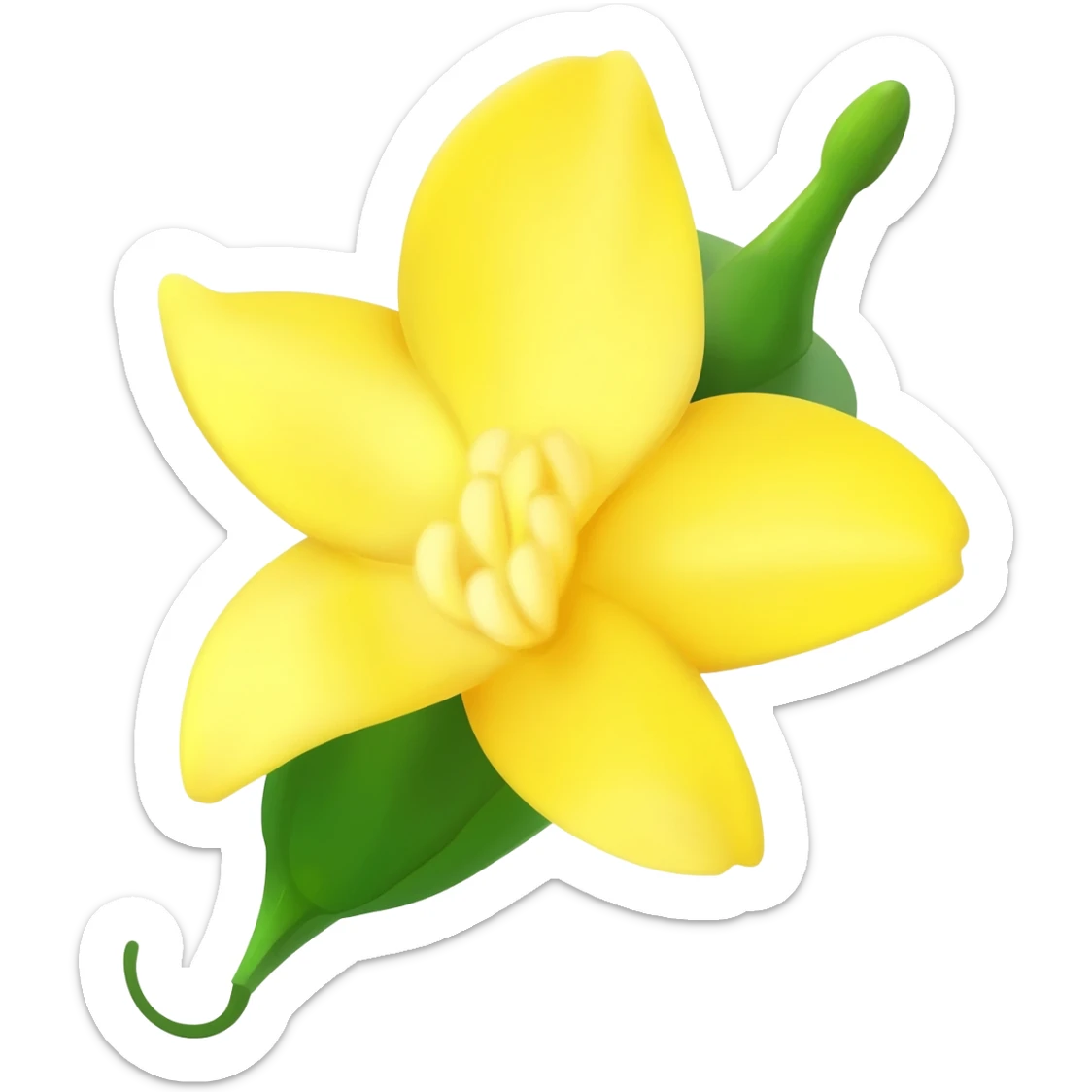 Vanilla flower with pod sticker
