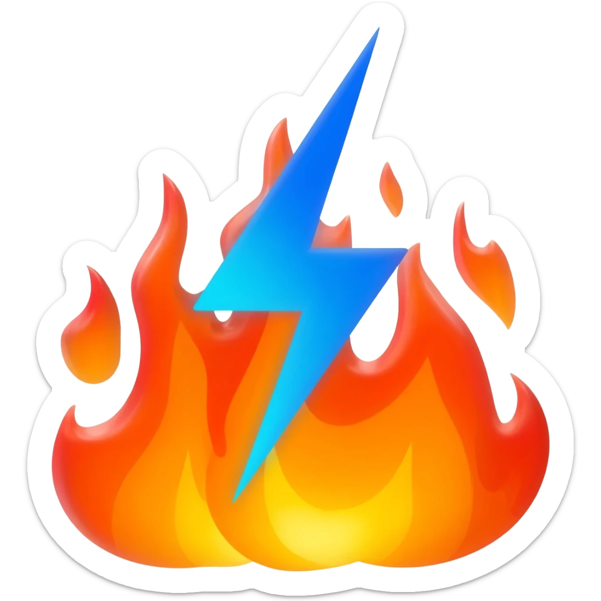 fire behind lightning sticker