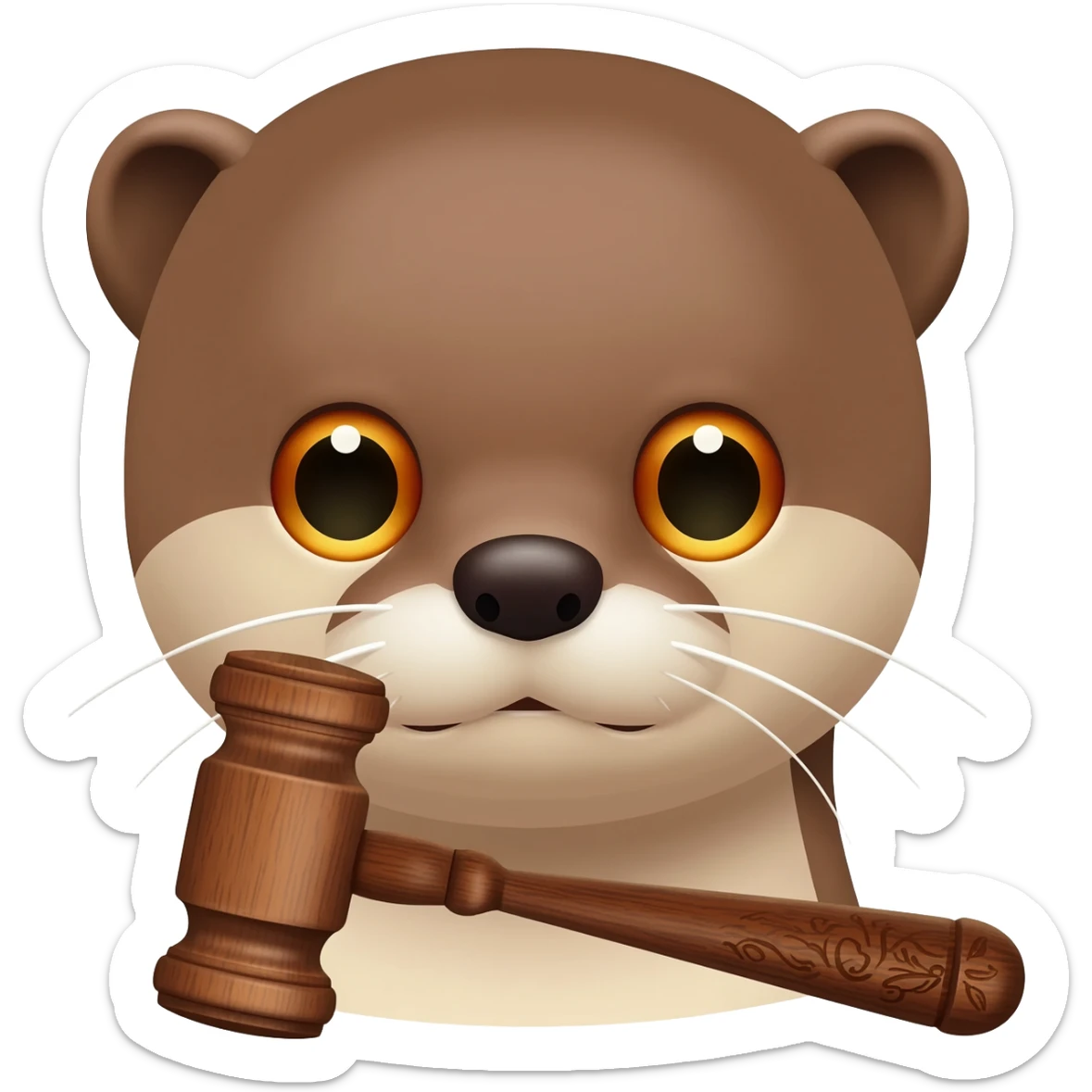otter head, judge's gavel sticker