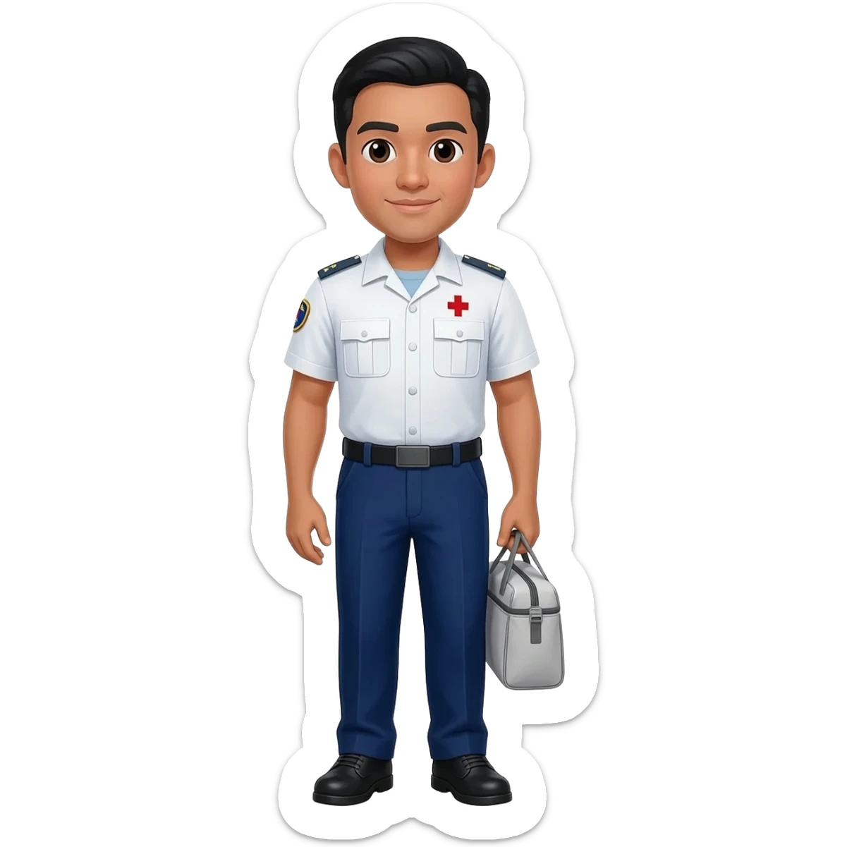 Filipino man paramedic uniform with shoes sticker