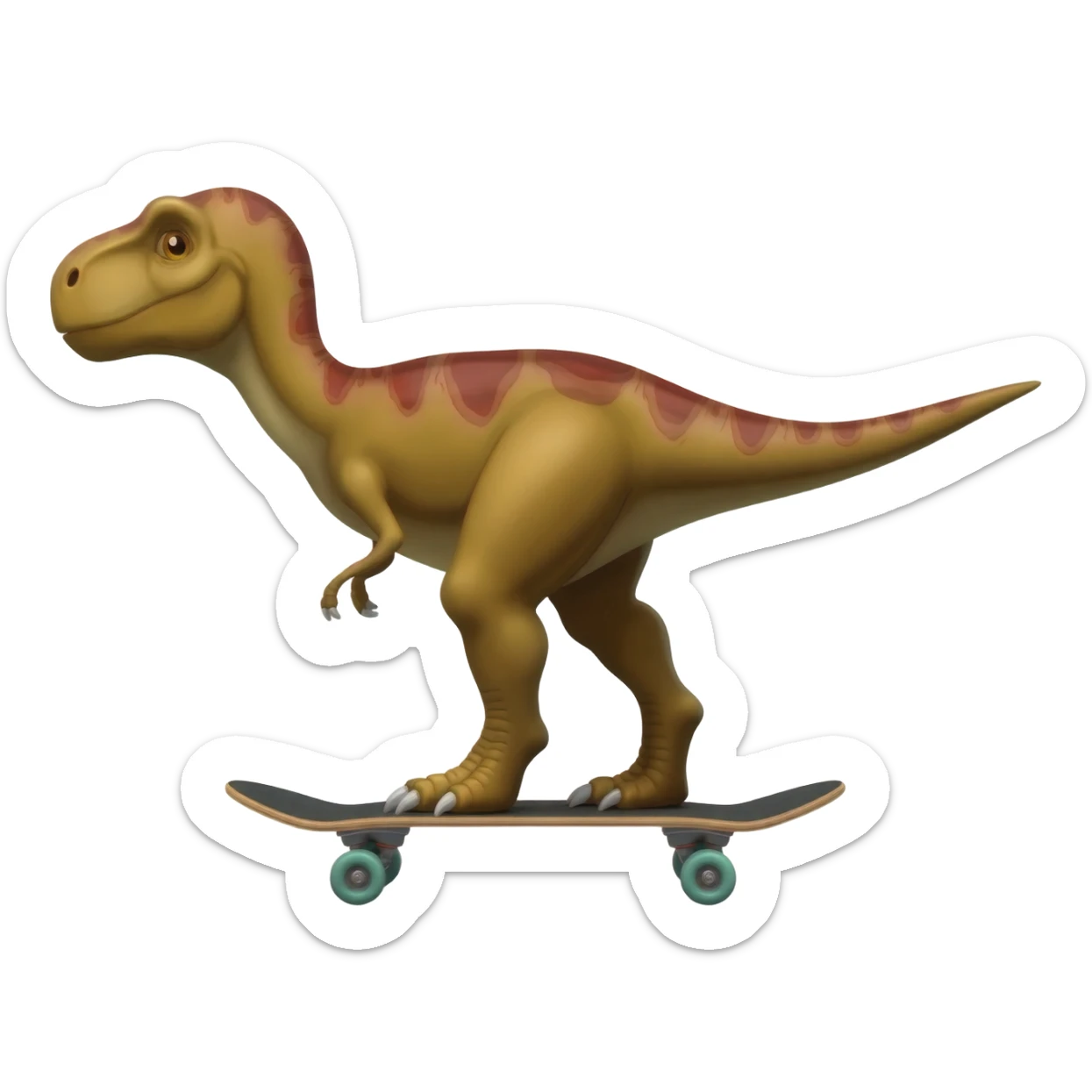 Dinosaur on a skateboard sticker