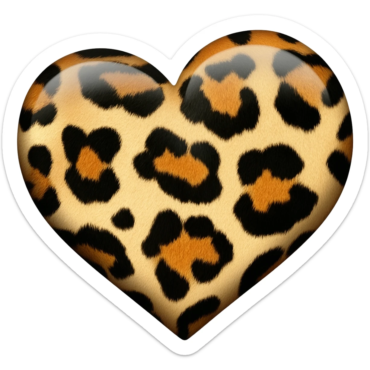 kiero ke me crees un corazon con estampado de leopardo sticker