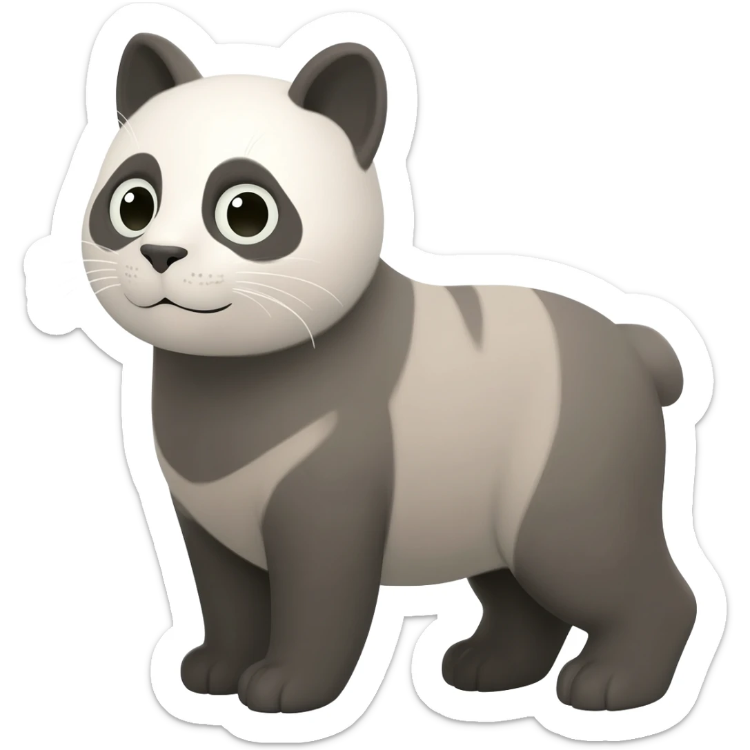 cat and panda sticker