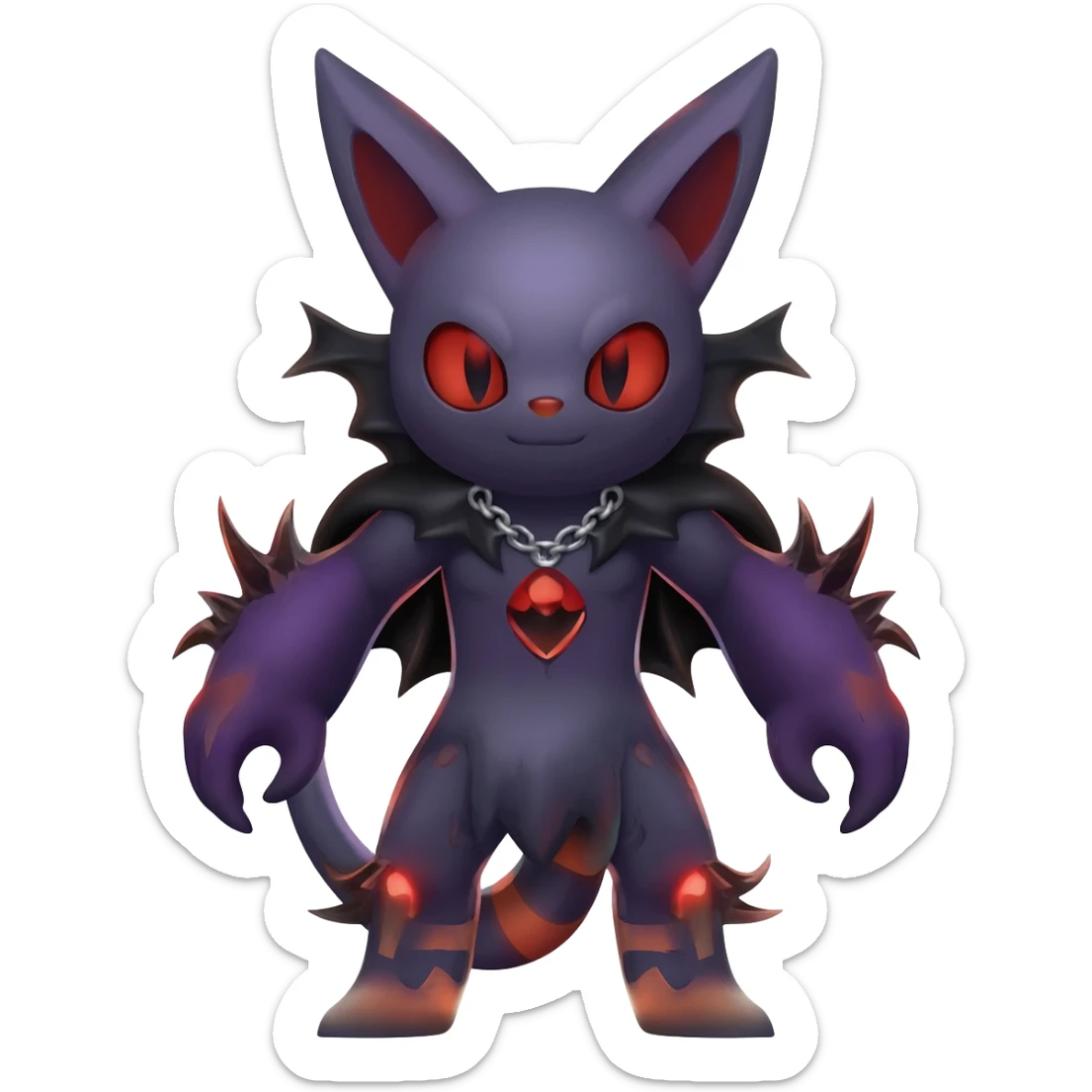 Edgy Spooky Gothic Evil Duskull-Salandit-Umbreon-Fakémon-hybrid-creature (full body)  sticker