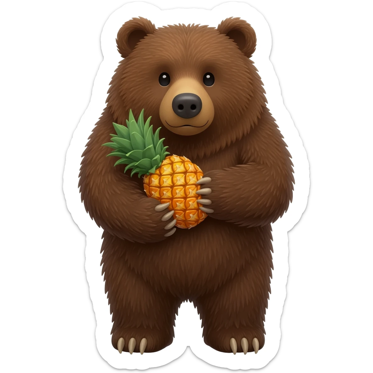 BEar holding pineapple sticker