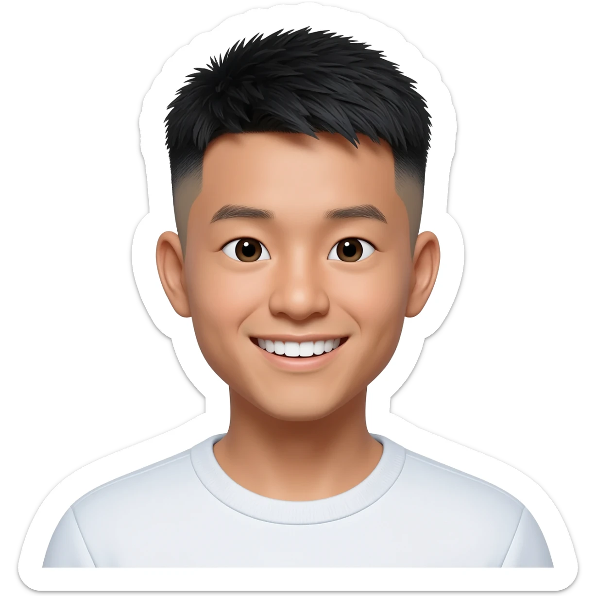 Filipino Chinese young man at 25 years old fade hair cut sticker