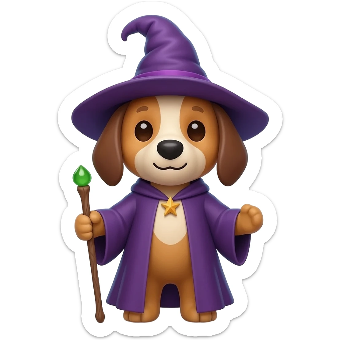 Dog wizard sticker