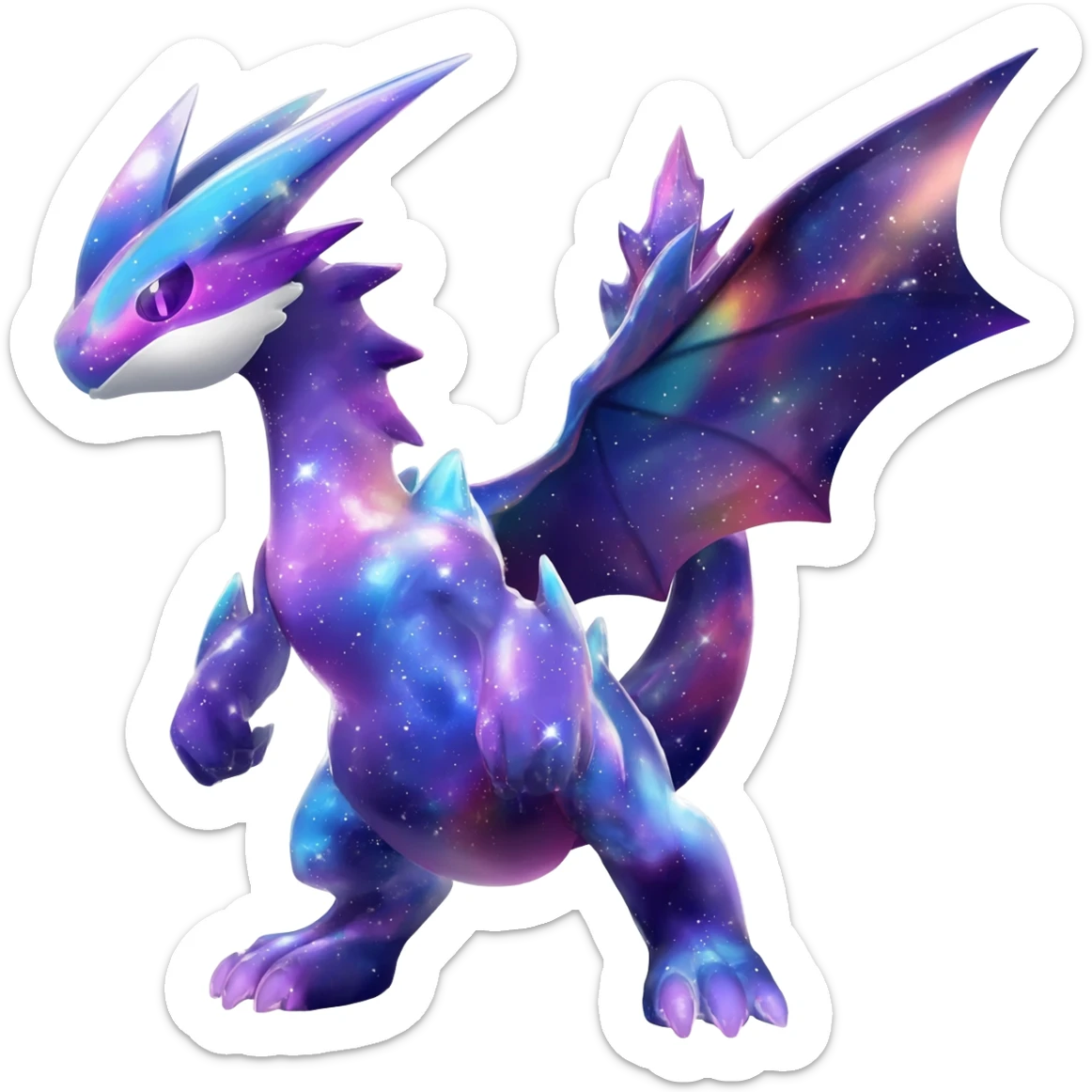 Shiny Starry Galactical Nargacuga-Silvally-Absol-Digimon-fusion-animal-Pokémon-creature  sticker