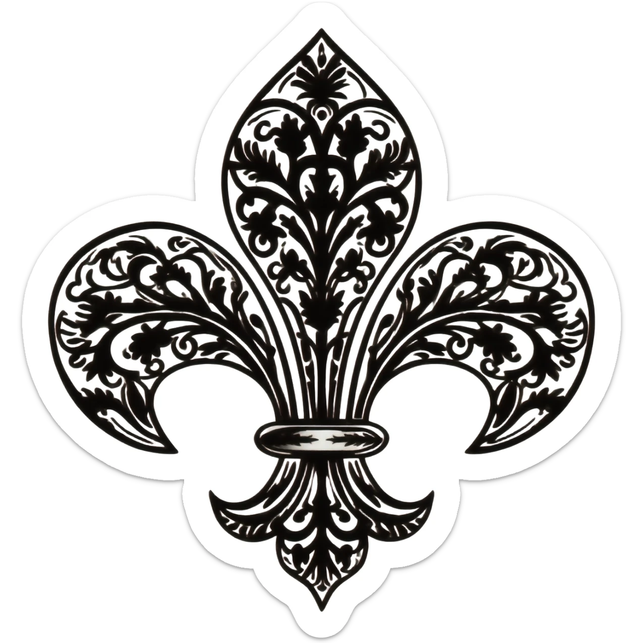 black fleur de lis sticker