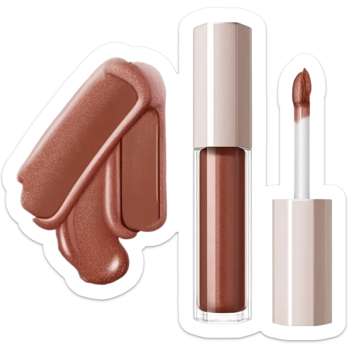 Brown shimmer Fenty lipgloss 3 layers sticker