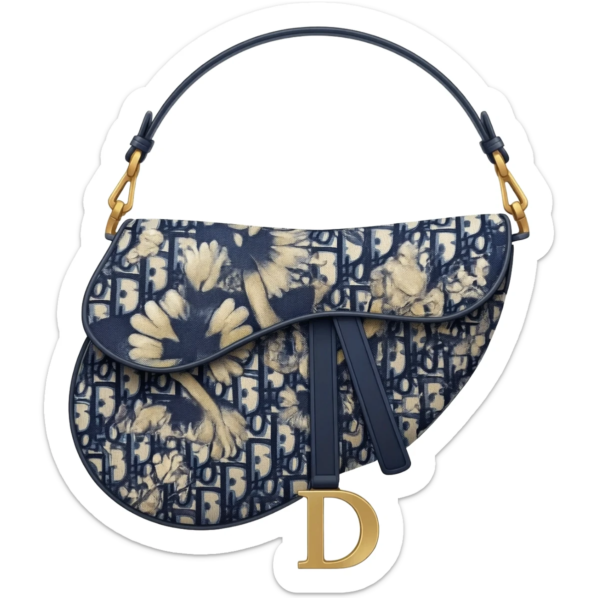 floral dior saddle bag sticker