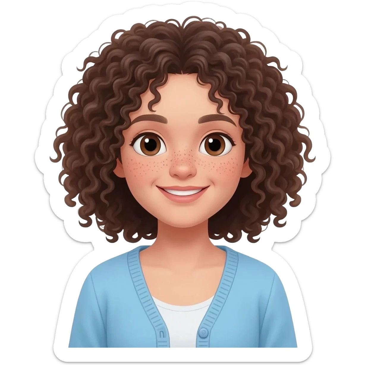 cute, girl, cur hair sticker