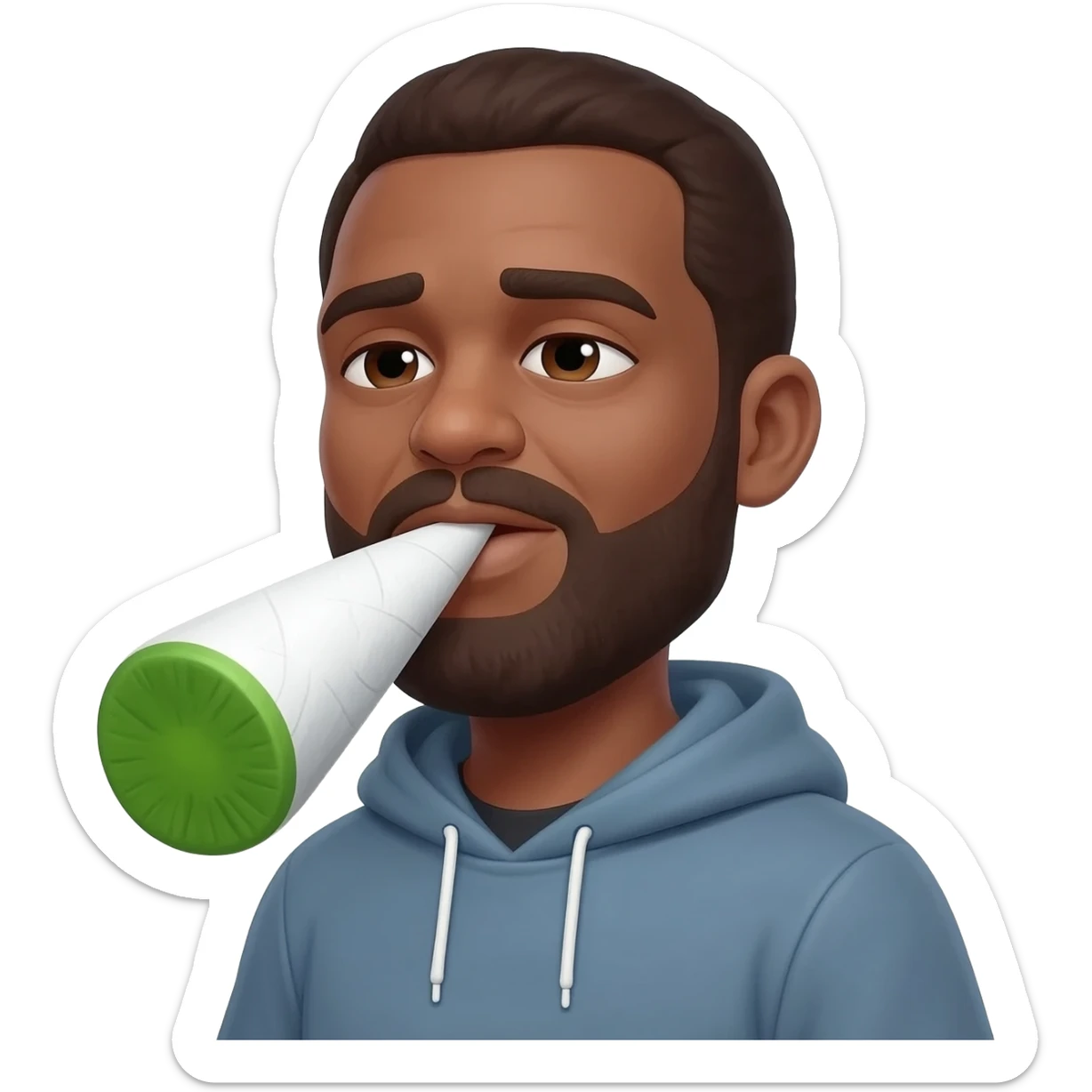 Smoking A SUPER HUGE white and green  doobie sticker