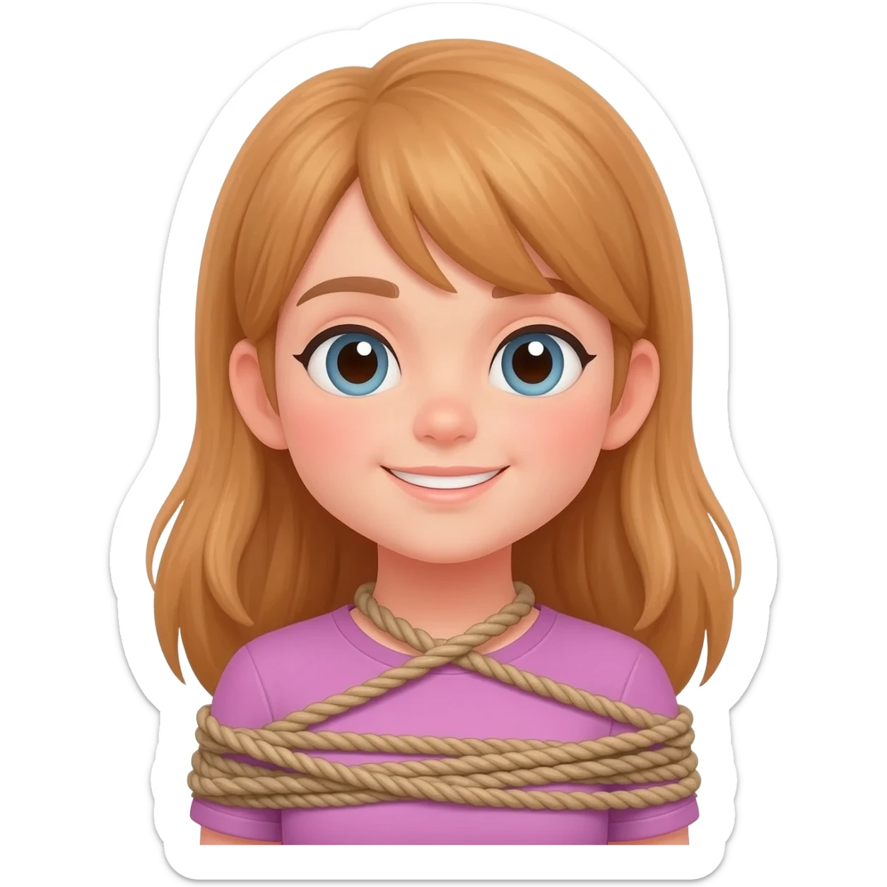 Girl tied up sticker