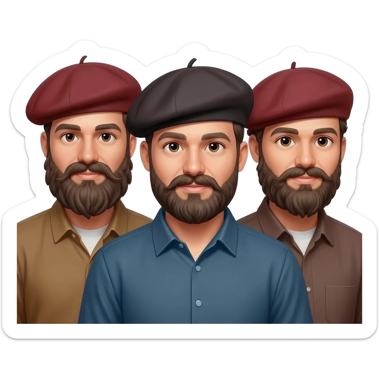 bearded men in berets sticker