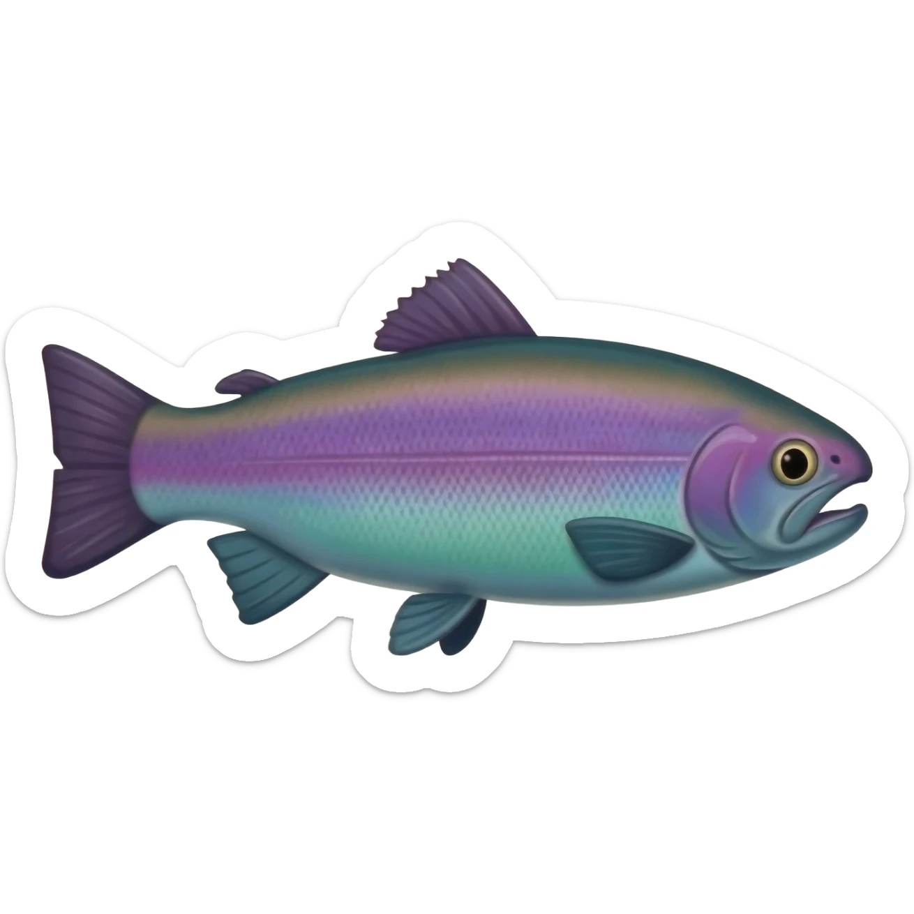 rainbow trout fish purple blue green blue sticker