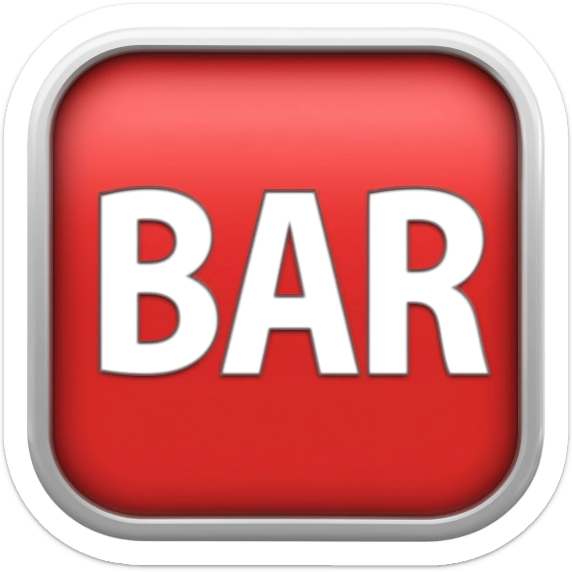 a bar symbol for slot machines with a bar text inside a rounded square sticker