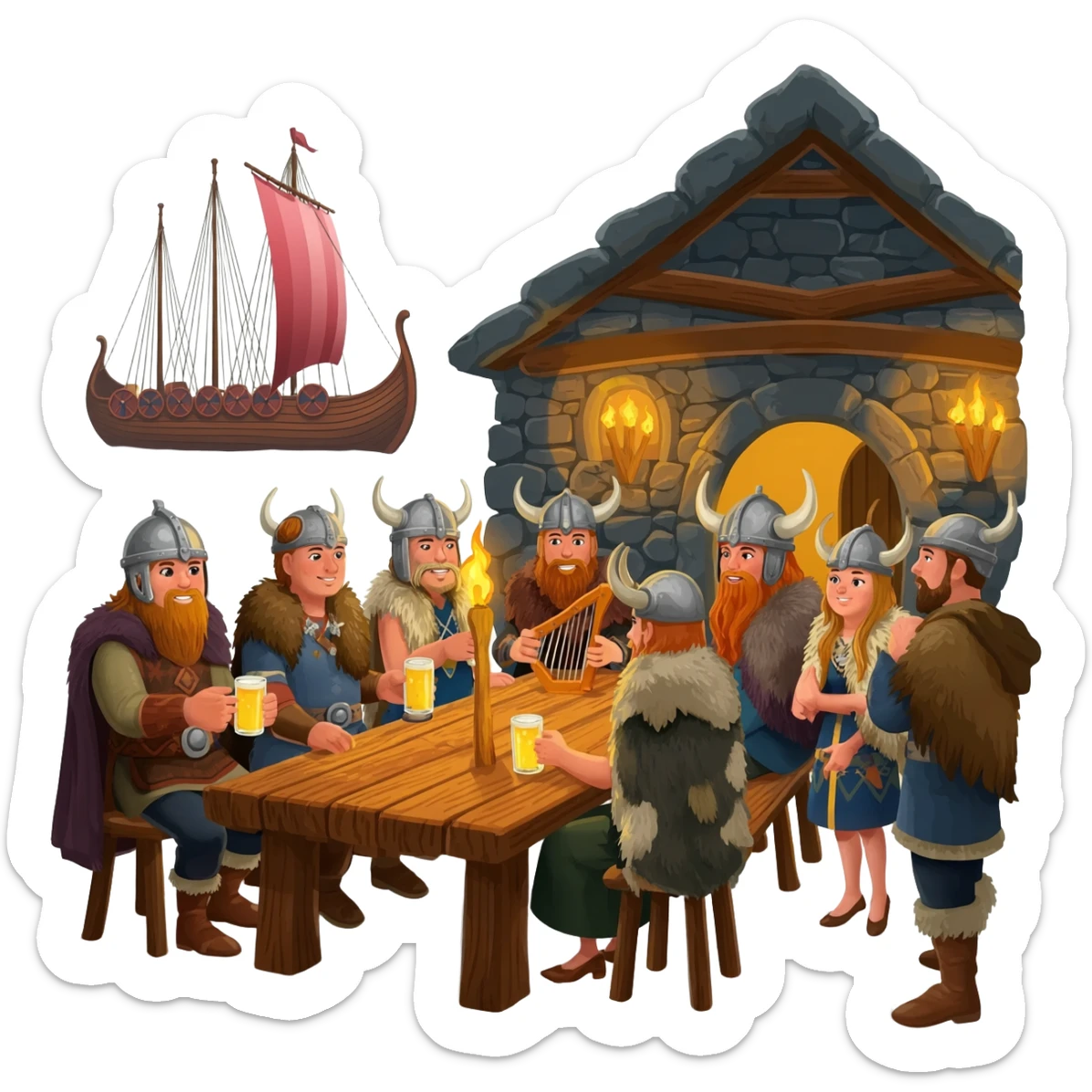 Viking party sticker