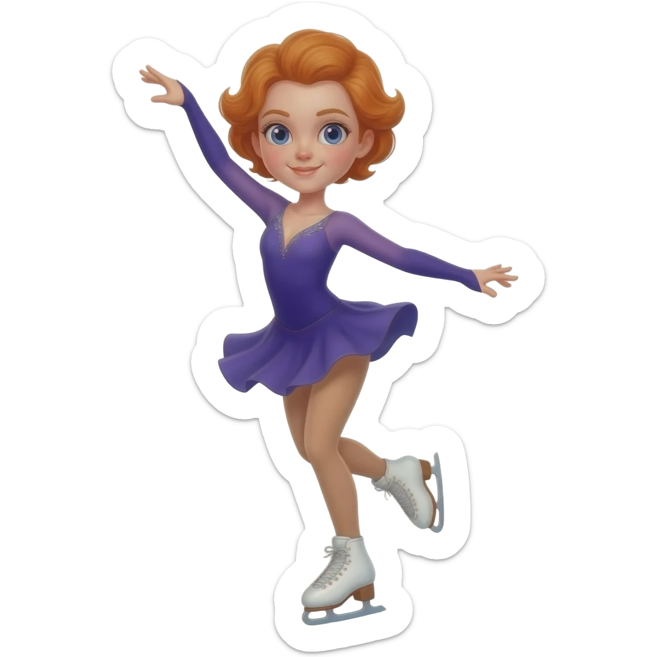 ginger haired figure skater sticker