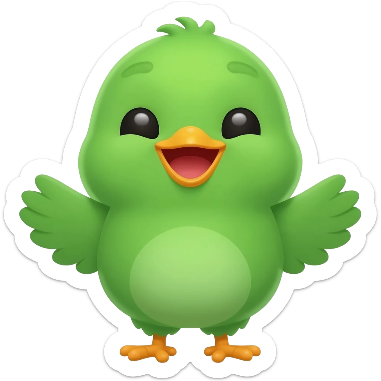 green chick belly laugh sticker