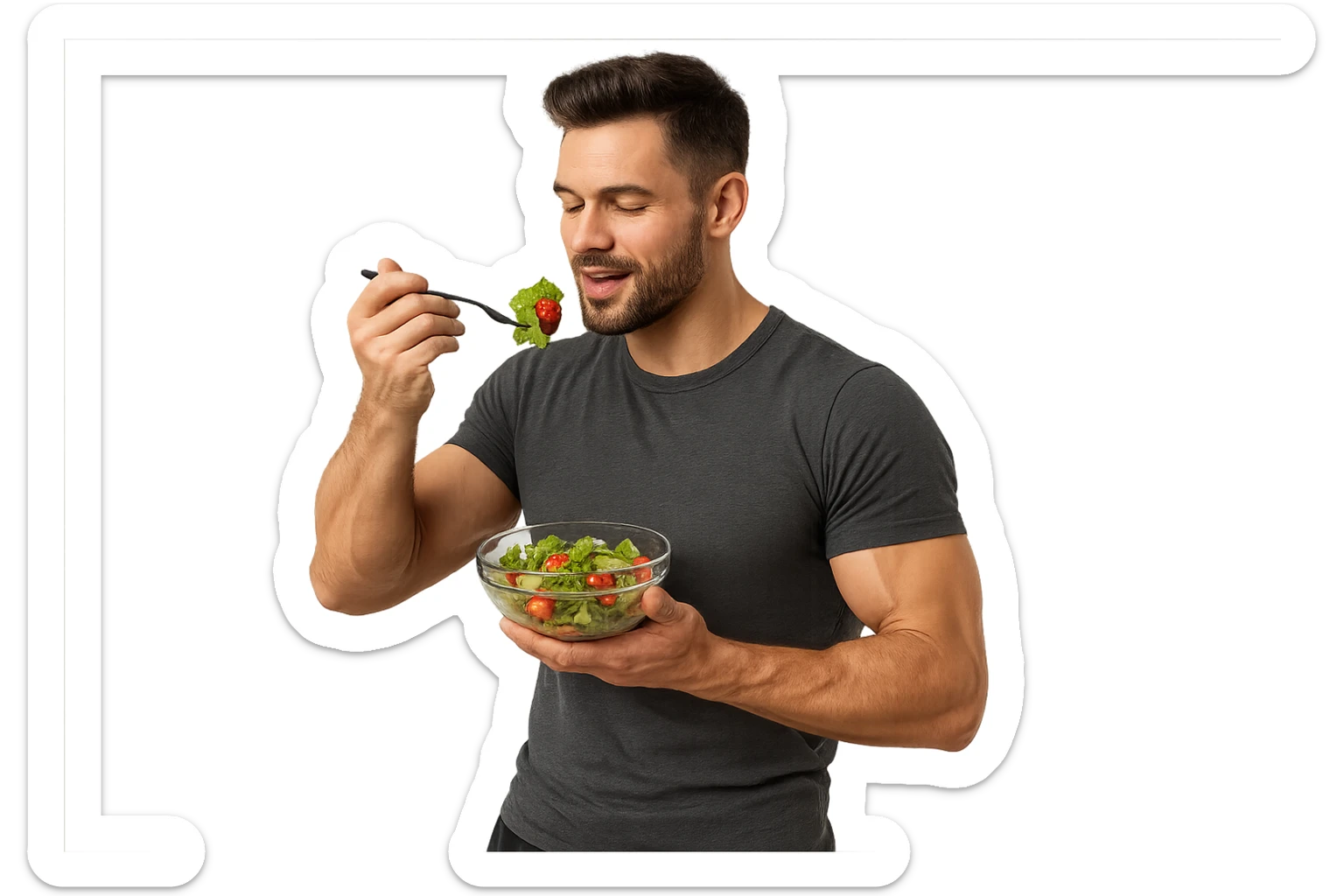 UOMO FITNESS CHE MANGIA INSALATA sticker