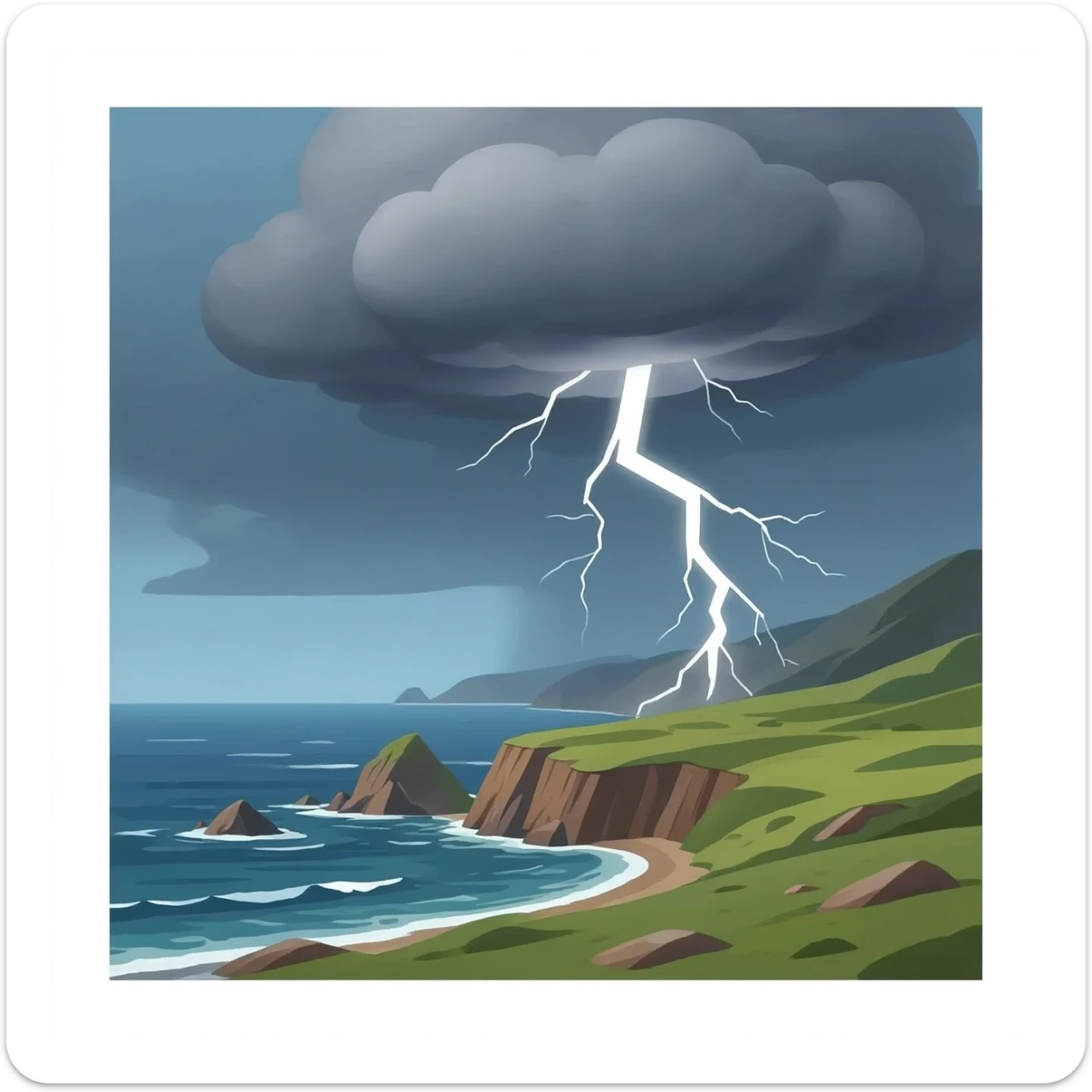 thunder storm sticker