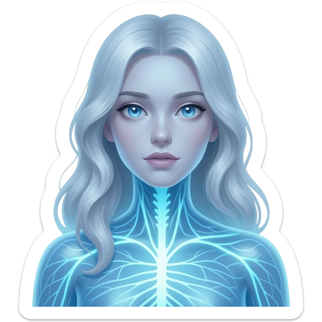 Blue translucent female sticker