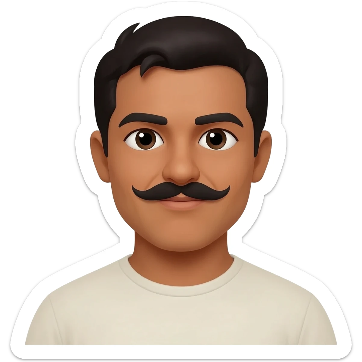 mexican male mustache "brown skin color" sticker