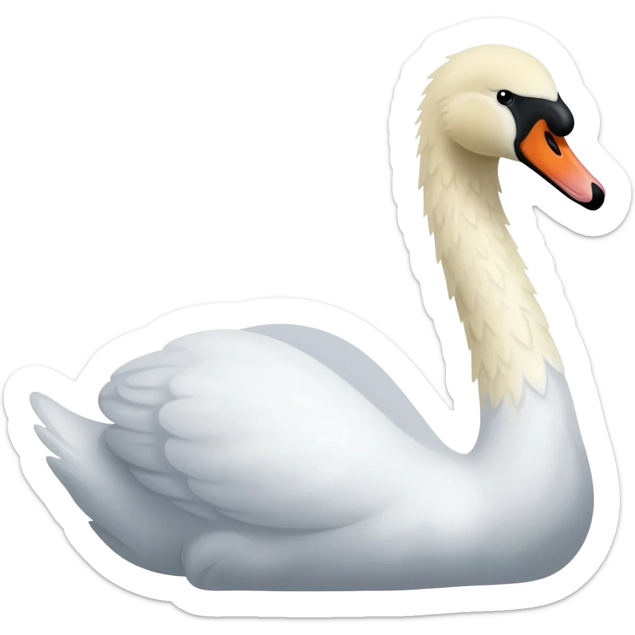 Swan original emohi looking right sticker