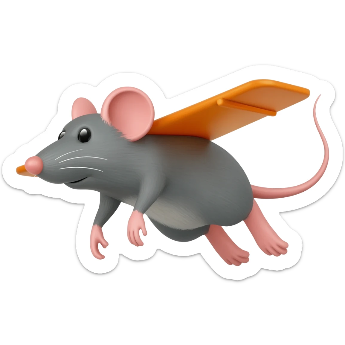 Mouse flies a plane sticker