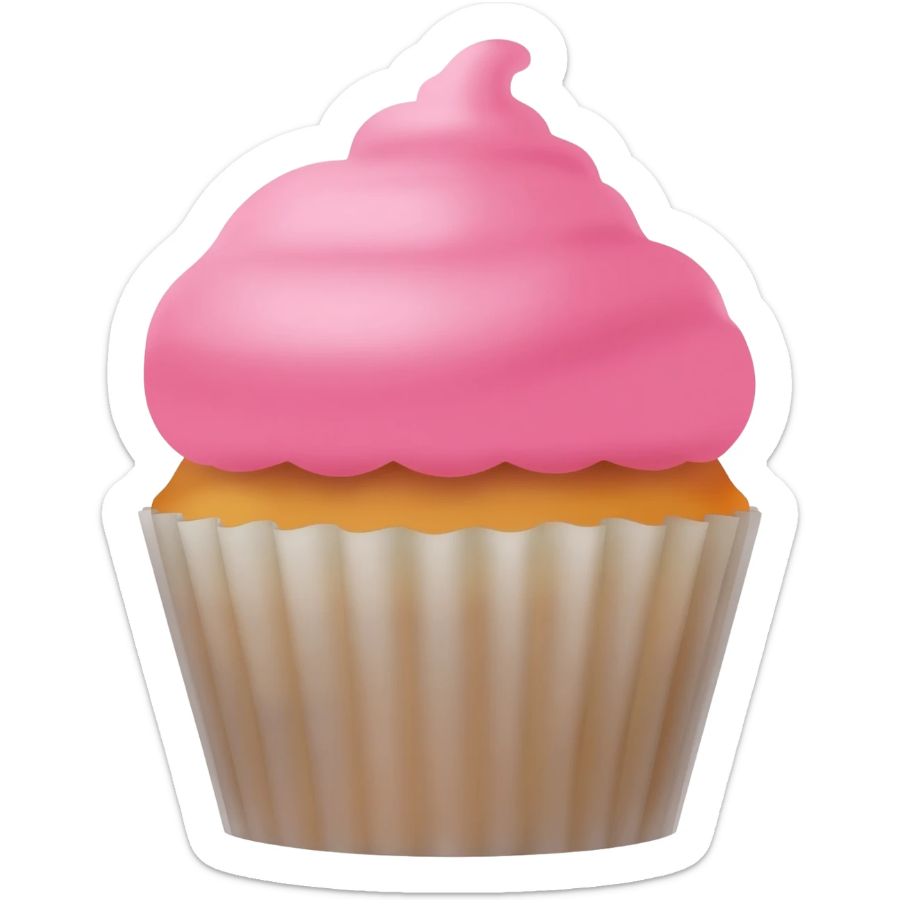 Cupcake with pink icing sticker