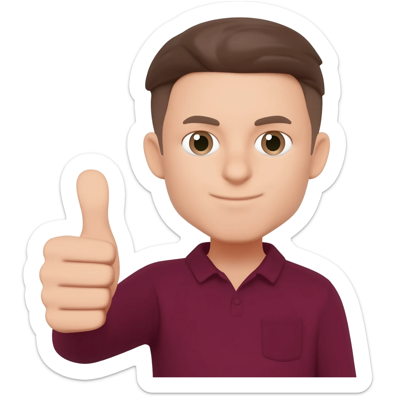 Maroon thumps up sticker