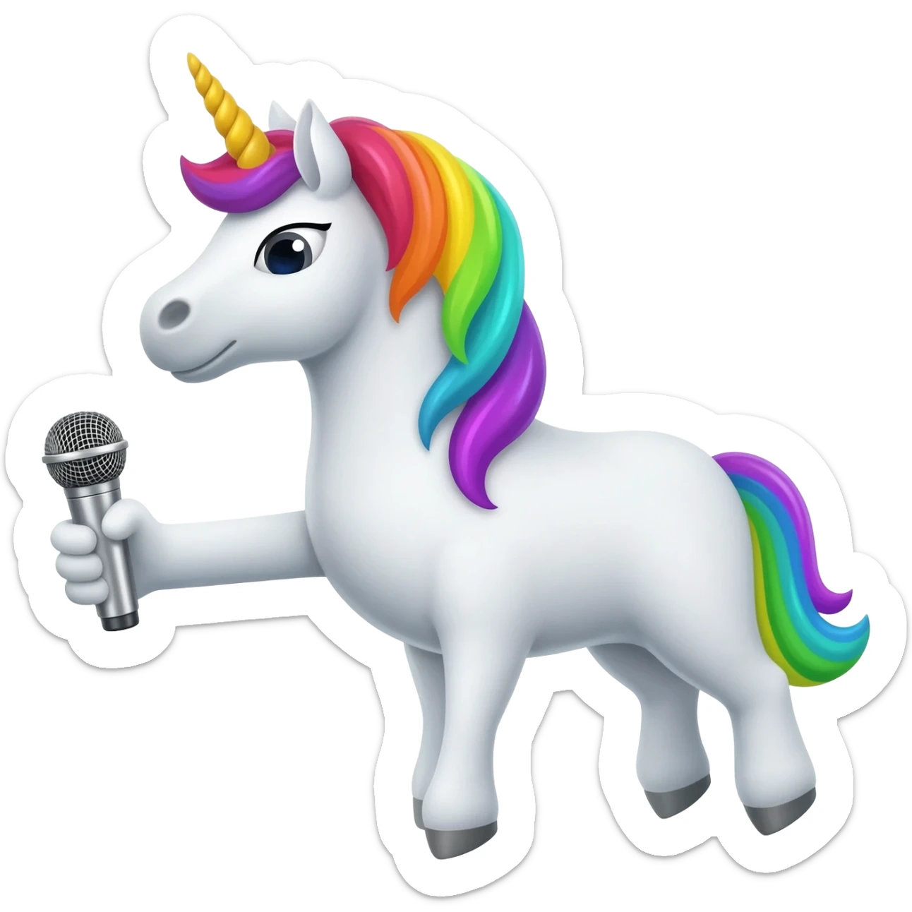 unicorn with. microphone sticker