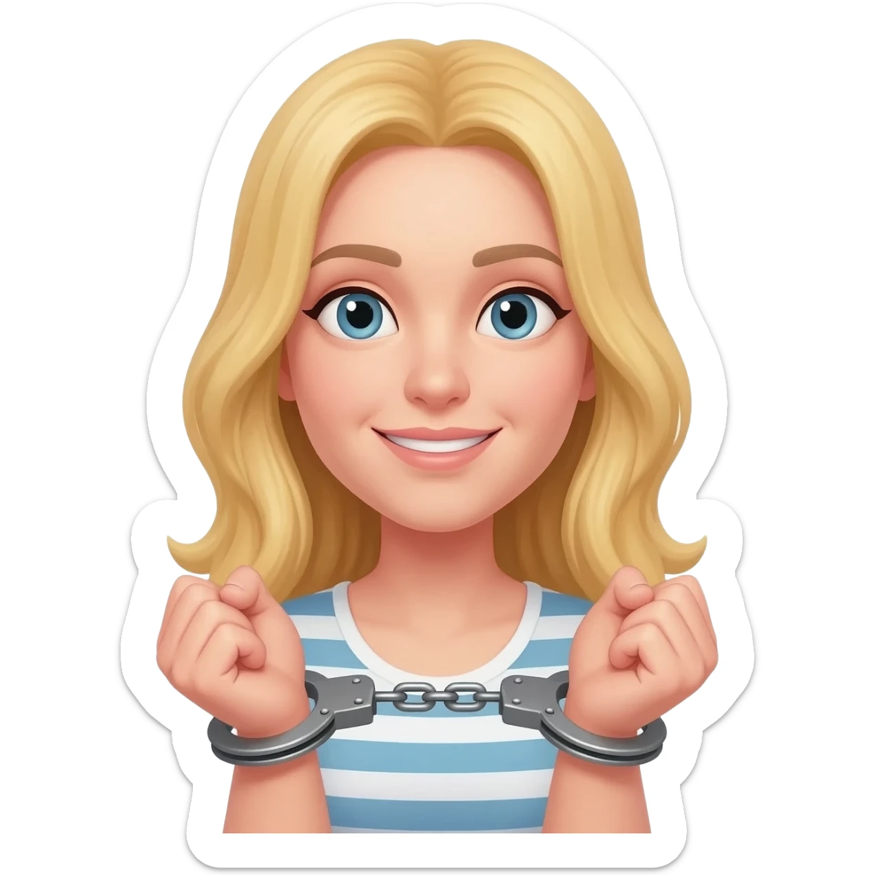 Blond Women in handcuffs sticker