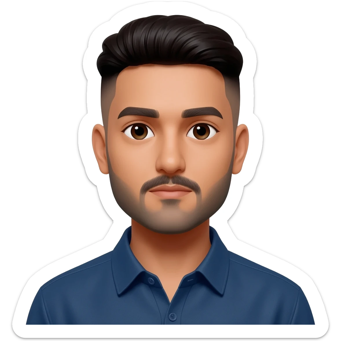 Pakistani man at 25 years old fade hair cut  sticker