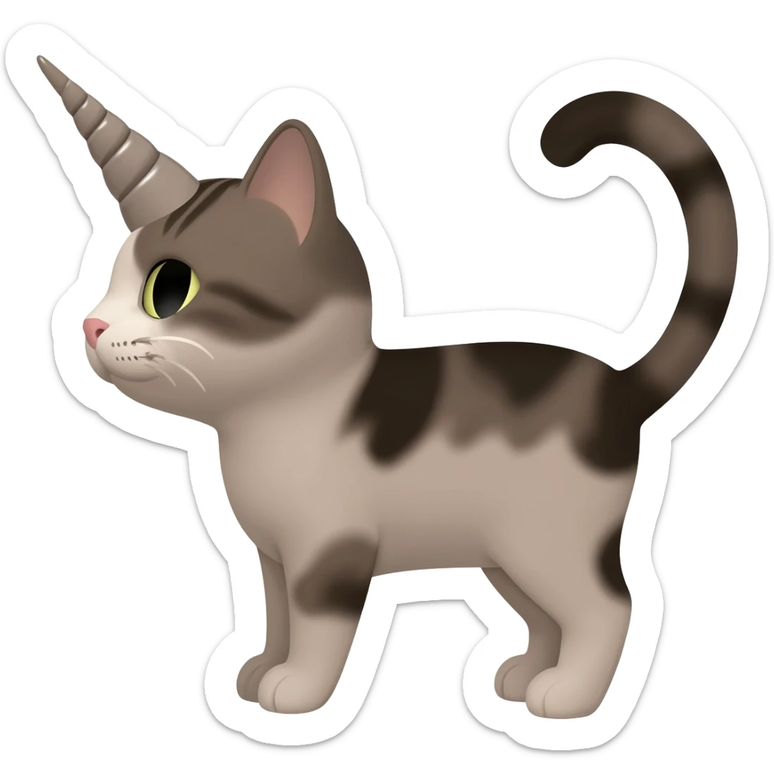 Cat with a unicorn horn sticker