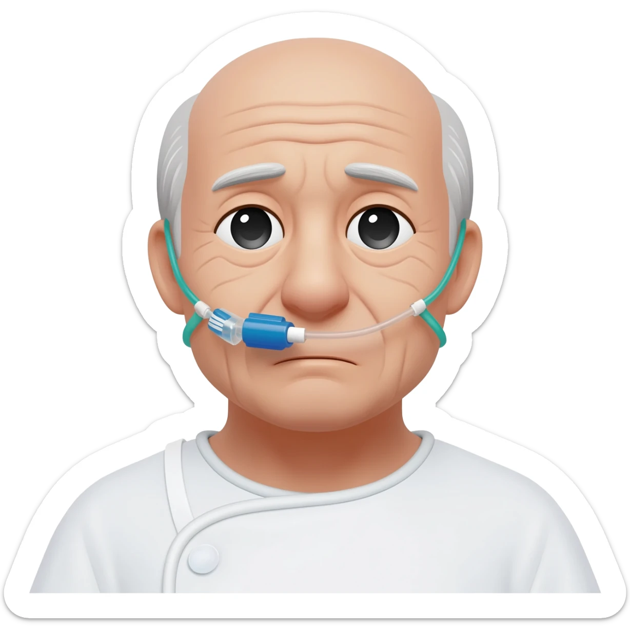 patient with endotracheal tube sticker