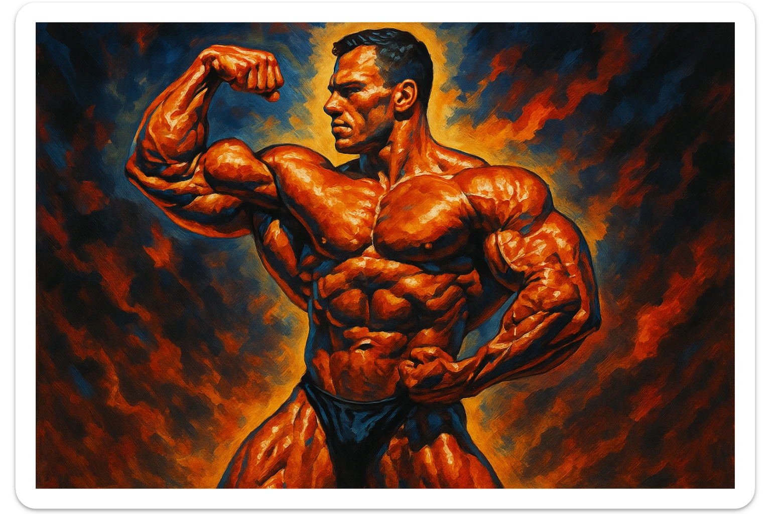 bodybuilding è lo sport simbolico della vemenza, forza, potenza, estetica sticker