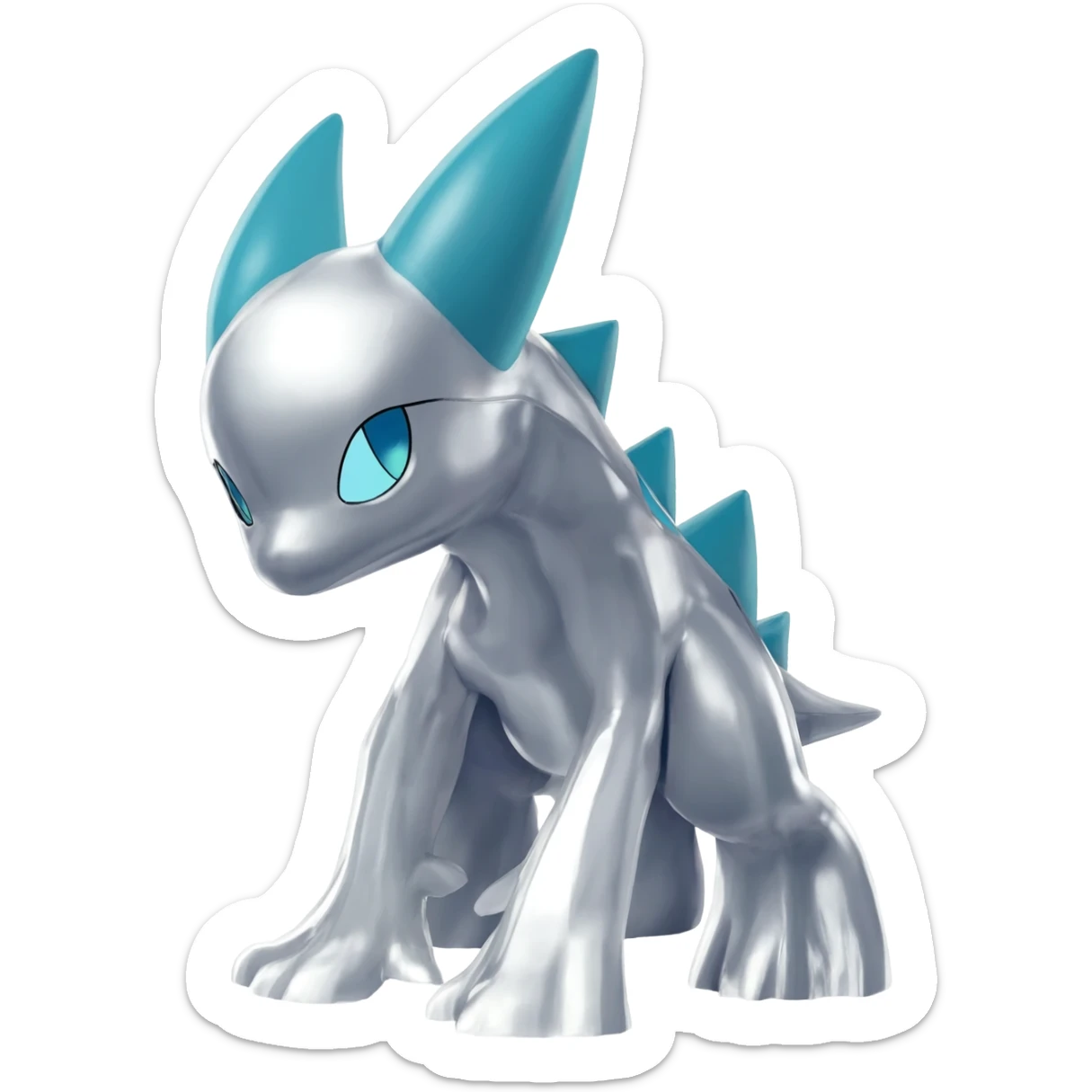 Shiny silvery Trico-Nargacuga-Silvally-Absol-fusion sticker