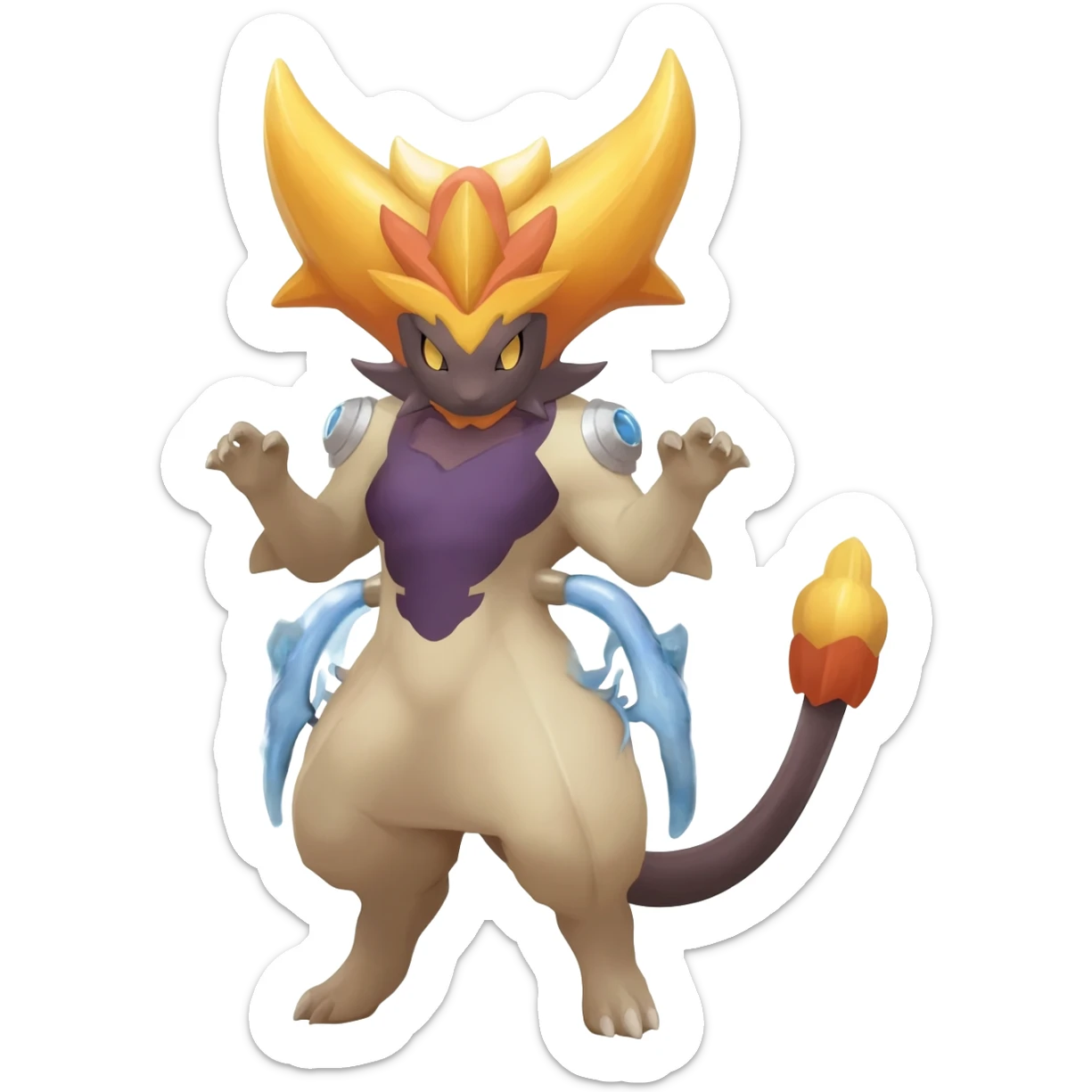 Noibat-Nargacuga-Litten-Torracat-fusion-Fakemon-Pokémon-creature  sticker