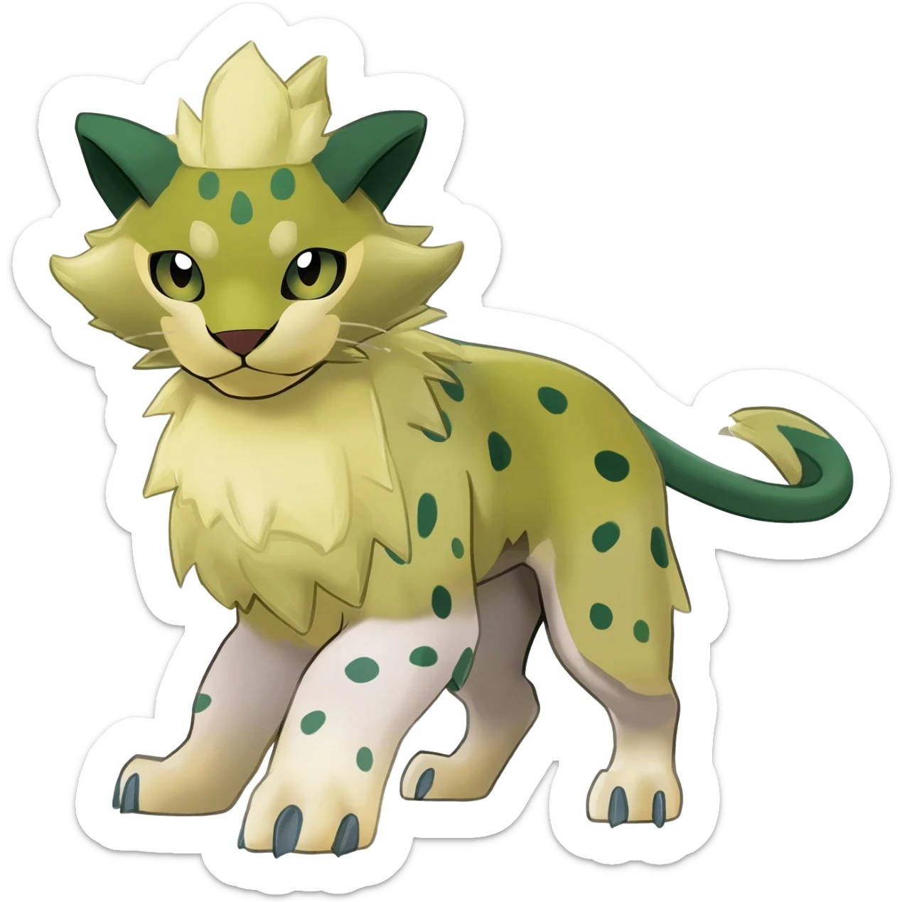 Liepard-Litten-Sprigatito-Pokémon-fusion-creature (full body) sticker